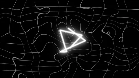 Abstract Geometric Neon Triangle Animation with Subtle Wave Background and .. Video stock 342427506