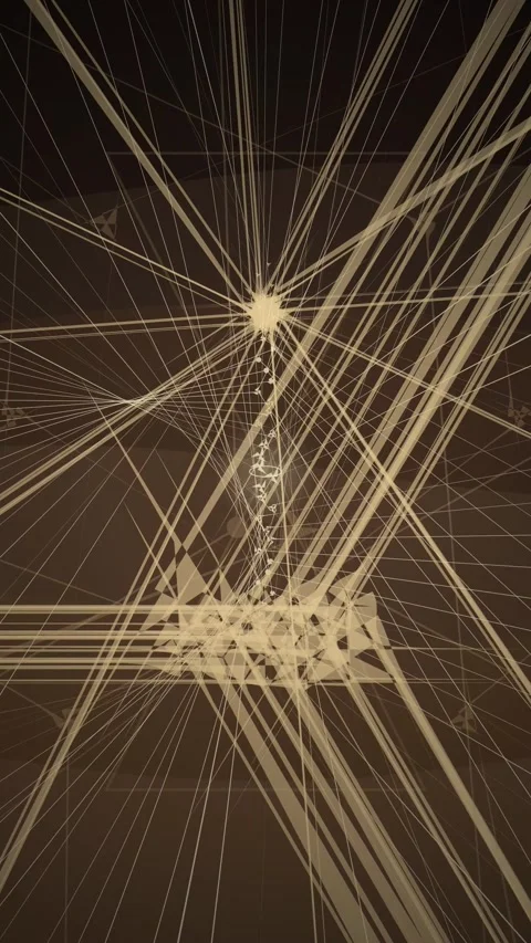 Abstract geometric network background of connecting white lines on dark gra.. Stock Footage 345497868