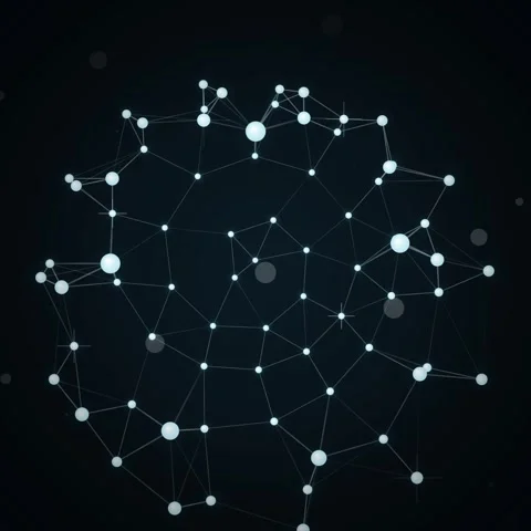 Abstract geometric network background with glowing nodes and interconnected.. 스톡 동영상 345689252
