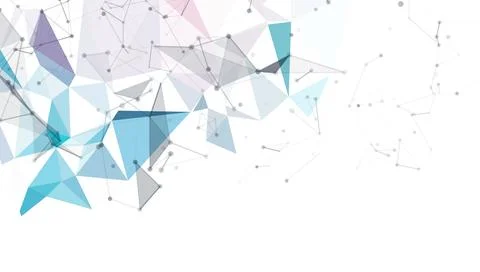 Abstract geometric network background with transparent blue polygons and Illustrazione stock