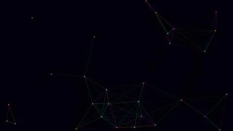 Abstract geometric network of colorful connected dots Stock Illustration