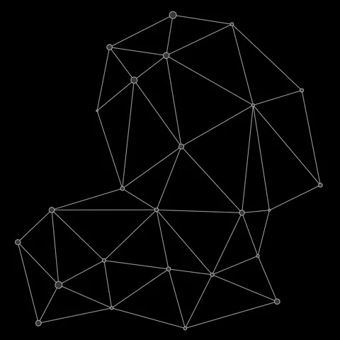 Abstract Geometric Network of Connected Dots and Lines on Black Background Stock Footage 341778655