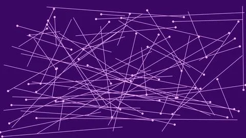 Abstract geometric network of connected lines and dots on purple background Stock Illustration