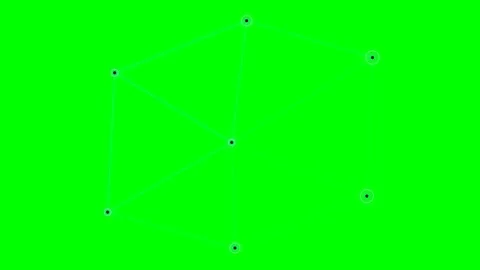 Abstract geometric network of connected points on a bright green background 库存影片 340901755