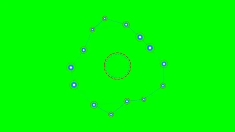 Abstract geometric network with connecting dots on a vibrant green background Stock Footage 340904566