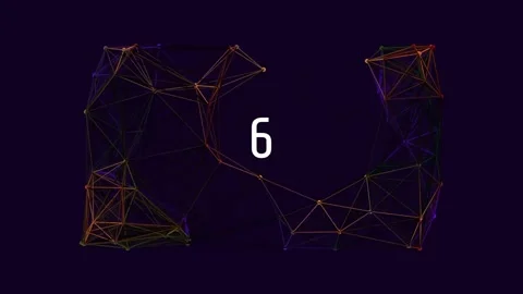 Abstract geometric network connecting glowing blue nodes on dark background Stock Footage 342115436