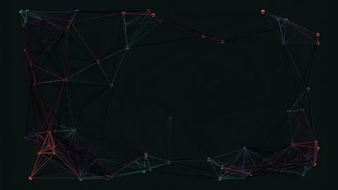 Abstract geometric network connection background, glowing blue lines and node Stock Footage 337164194