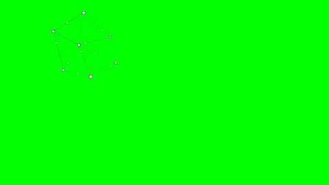 Abstract geometric network constellation isolated on a bright green backgroun Stock Footage 340266076