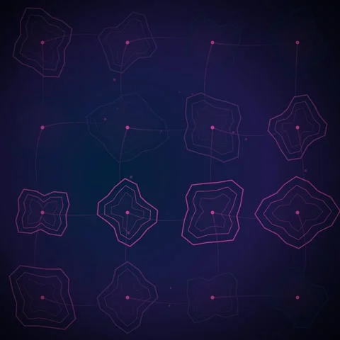 Abstract Geometric Network Flow, Digital Data Visualization, Futuristic Tec.. Stock Footage 347811870