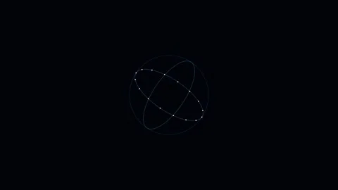 Abstract geometric network glowing lines on black background loop 動画素材 343631063