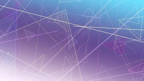 Abstract geometric network with glowing lines and shapes in a blue and purp.. Stock Illustration