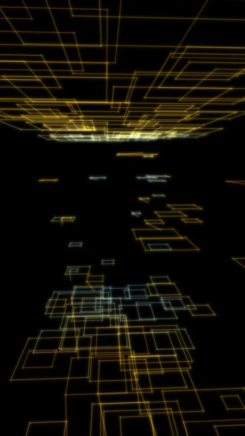 Abstract geometric network grid in digital perspective style, data stream concep Stock Footage 340139964