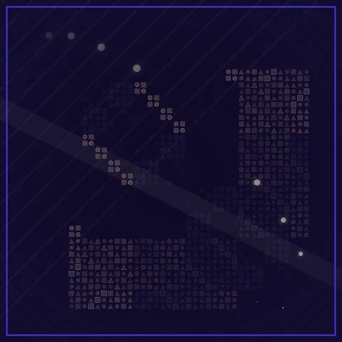 Abstract Geometric Network Grid with Glowing Dots and Diagonal Line Stock Footage 347804072