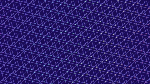Abstract geometric network grid with neon lines and dots, tech background Vídeos de archivo 333133597