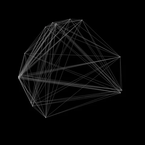 Abstract Geometric Network of Interconnected Lines and Nodes Over Black Bac.. 動画素材 341778612