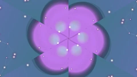 Abstract Geometric Network with Light Points and Purple Hues Stock Footage 332036225