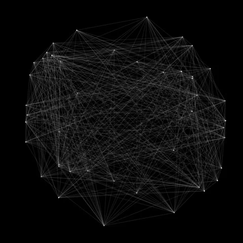 Abstract Geometric Network of Lines and Nodes in Black Background Art Stock Footage 341778610