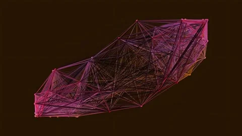 Abstract geometric network lines forming complex fractal patterns on dark b.. Stock Footage 340379915