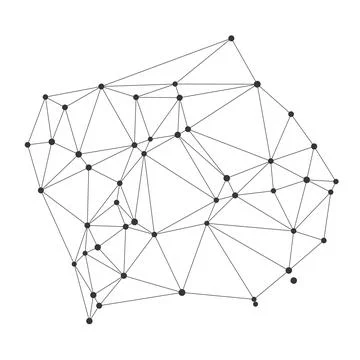 Abstract Geometric Network Mesh Connection Design Illustrazione stock