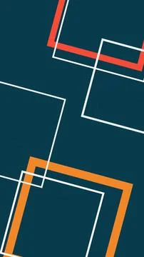 Abstract geometric network of offset frames in orange, red, and white float.. Illustrazione stock