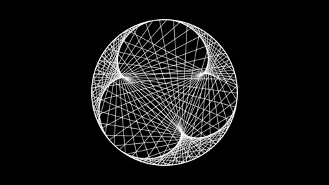 Abstract geometric network pattern on black background Stock Footage 343634198