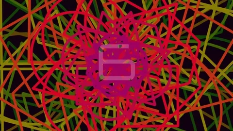 Abstract geometric network pattern on deep red and green background Stock Footage 342203953