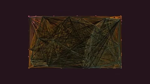 Abstract Geometric Network Pattern: Digital Wireframe Background for Tech C.. Stock Footage 340380101