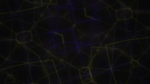 Abstract Geometric Network Patterns Moving Slowly in Dark Space. Stock Footage 334458417
