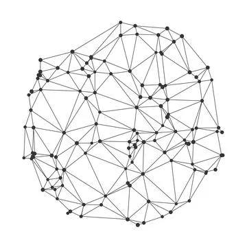 Abstract Geometric Network Polygonal Circle Design 스톡 일러스트