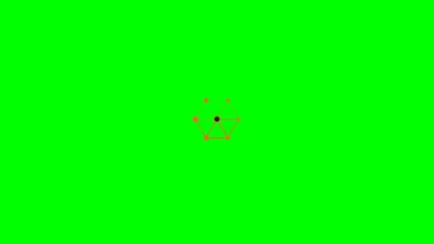 Abstract geometric network of red dots and lines on a bright green background Stock Footage 340903729