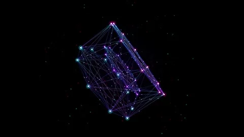 Abstract geometric network sphere rotating against dark background digital .. Stock Footage 344685143