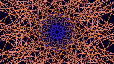 Abstract geometric network structure connecting glowing blue energy nodes Stock Footage 340380282