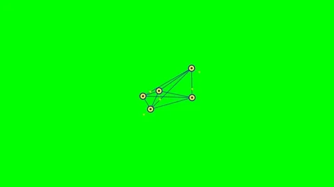 Abstract geometric network structure featuring interconnected nodes on green Stock Footage 340266119