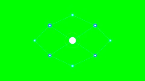 Abstract geometric network structure with glowing nodes on green background Stock Footage 340266429