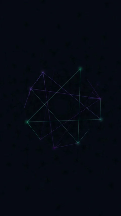 Abstract geometric network structure with glowing lines, futuristic concept Stock Footage 340495936