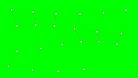 Abstract geometric node network connected with thin lines on green screen Stock-Footage 340900782