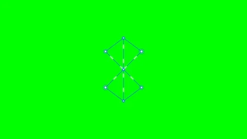 Abstract geometric node structure isolated on a solid chroma green background Stock Footage 340265906