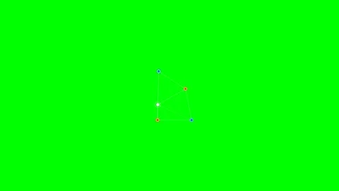 Abstract geometric nodes connected by lines on a bright green background Stock Footage 340266475