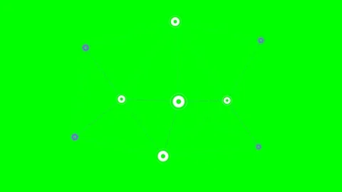Abstract geometric nodes connected by thin lines on a vibrant green screen Stock Footage 341839349
