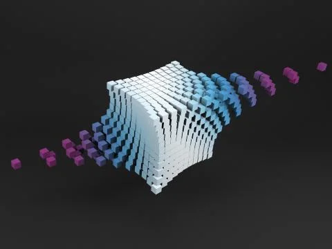 Abstract geometric object. Cube of cubes Stock Illustration