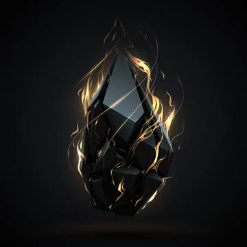 Abstract geometric object with gold light effect Stock Illustration