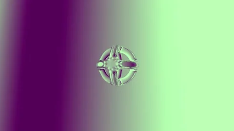 An abstract geometric object with a gradient design, showcasing green and p.. Stock Footage 305454142