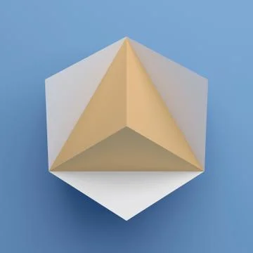 Abstract geometric object over blue 스톡 일러스트