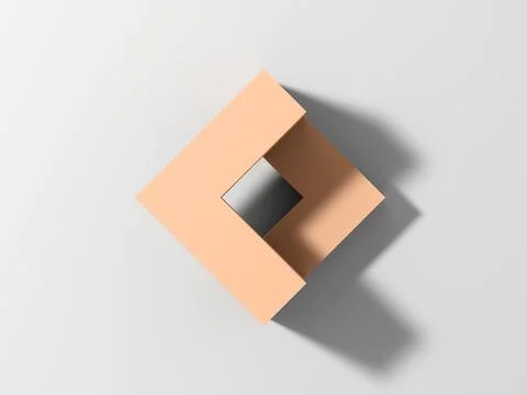 Abstract geometric object with soft shadow is on white background Stock Illustration