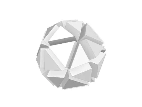 Abstract geometric object with wire frame lines, 3 d Stock Illustration