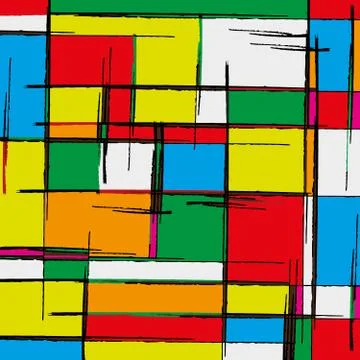 Abstract geometric objects graffiti grunge effect Stock Illustration