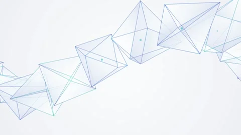 Abstract geometric octahedrons rotating in a fluid wave pattern against whi.. Stock-Footage 342583243