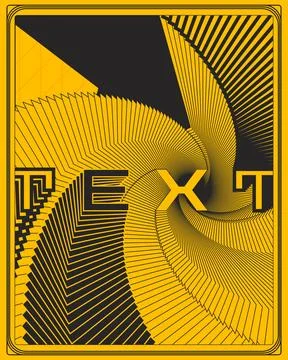 Abstract Geometric Optical Illusion Yellow Black Steps Symmetry Poster Art イラスト素材