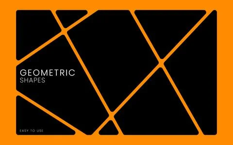 Abstract Geometric Orange Black Background Modern Polygonal Vector Illustrati Stock Illustration