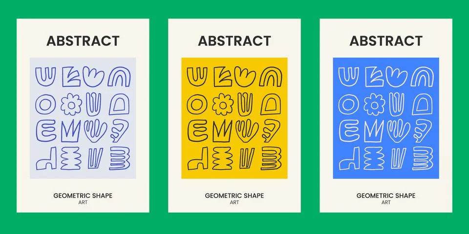 Abstract Geometric Organic Element Design Poster Stock Illustration